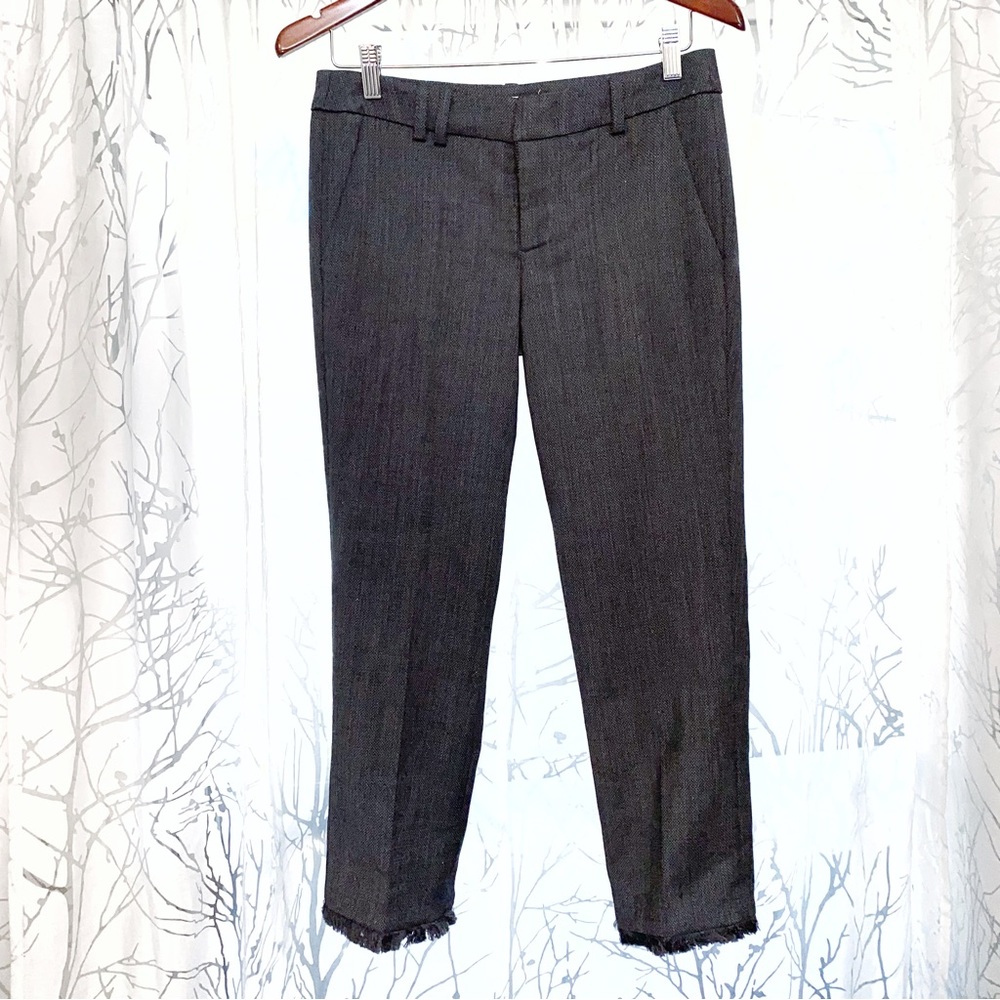 ZADIG & VOLTAIRE gray Pantalon Posh Franges fringe hem straight leg dress pants - Picture 3 of 15